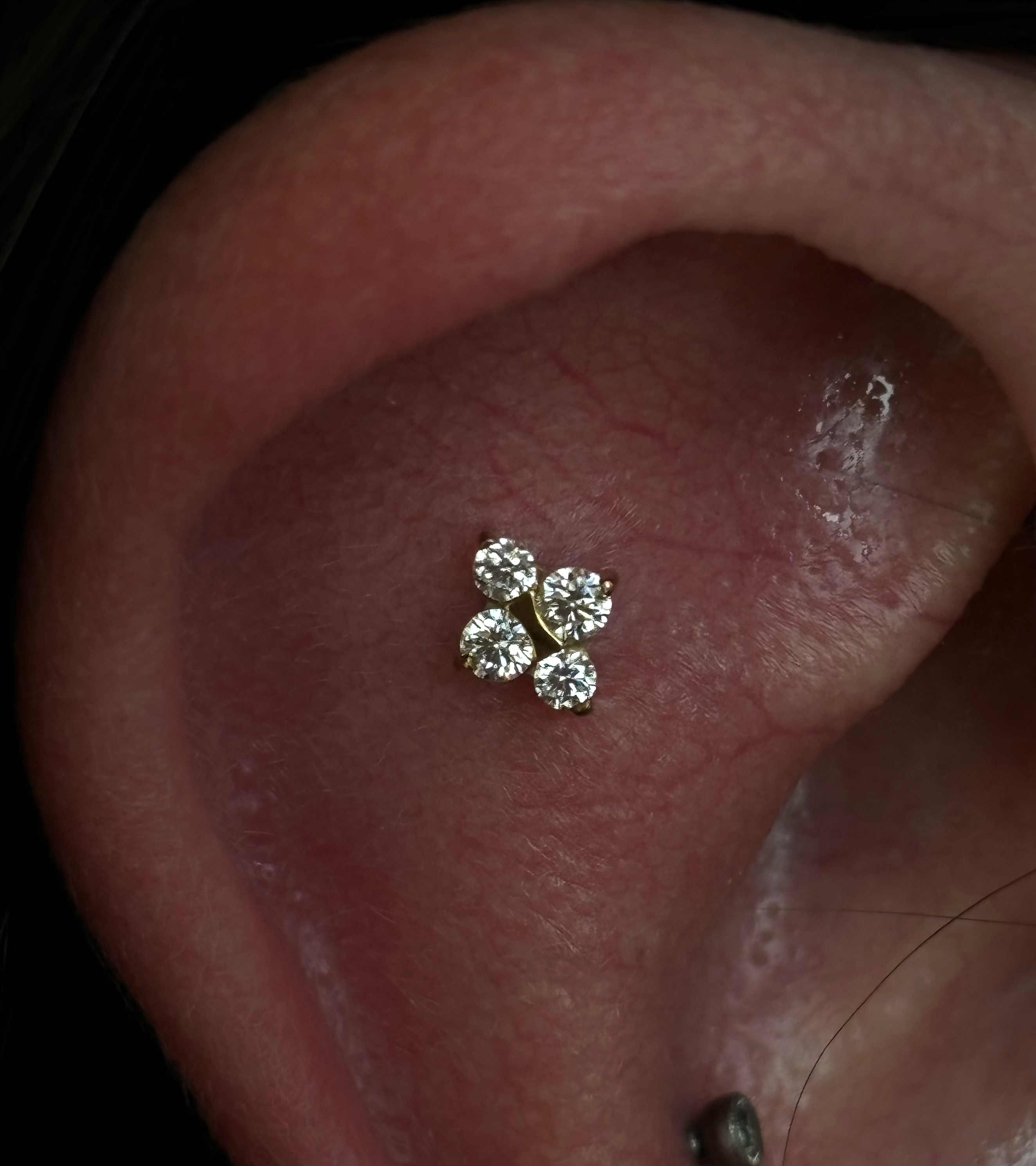 Crystal flower cluster jewelry close-up
